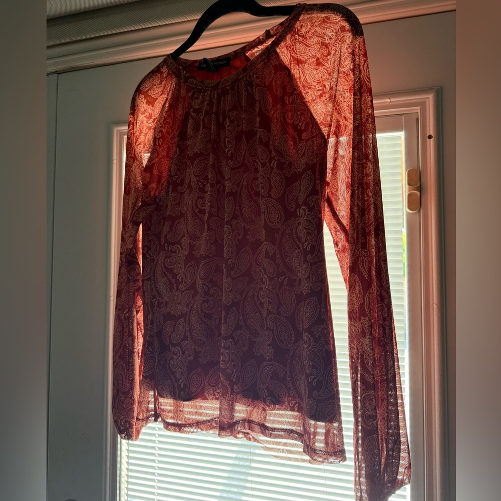 Elegant Paisley Sheer Top